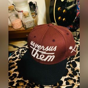Us Versus Them SnapBack maroon/black
